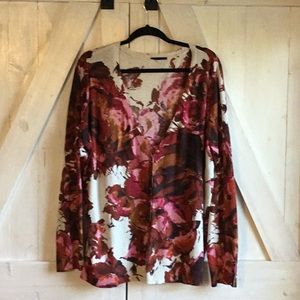 Women’s Purple Floral Cardigan Sweater